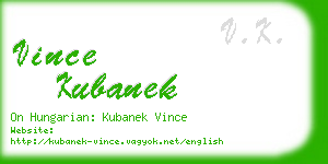 vince kubanek business card
